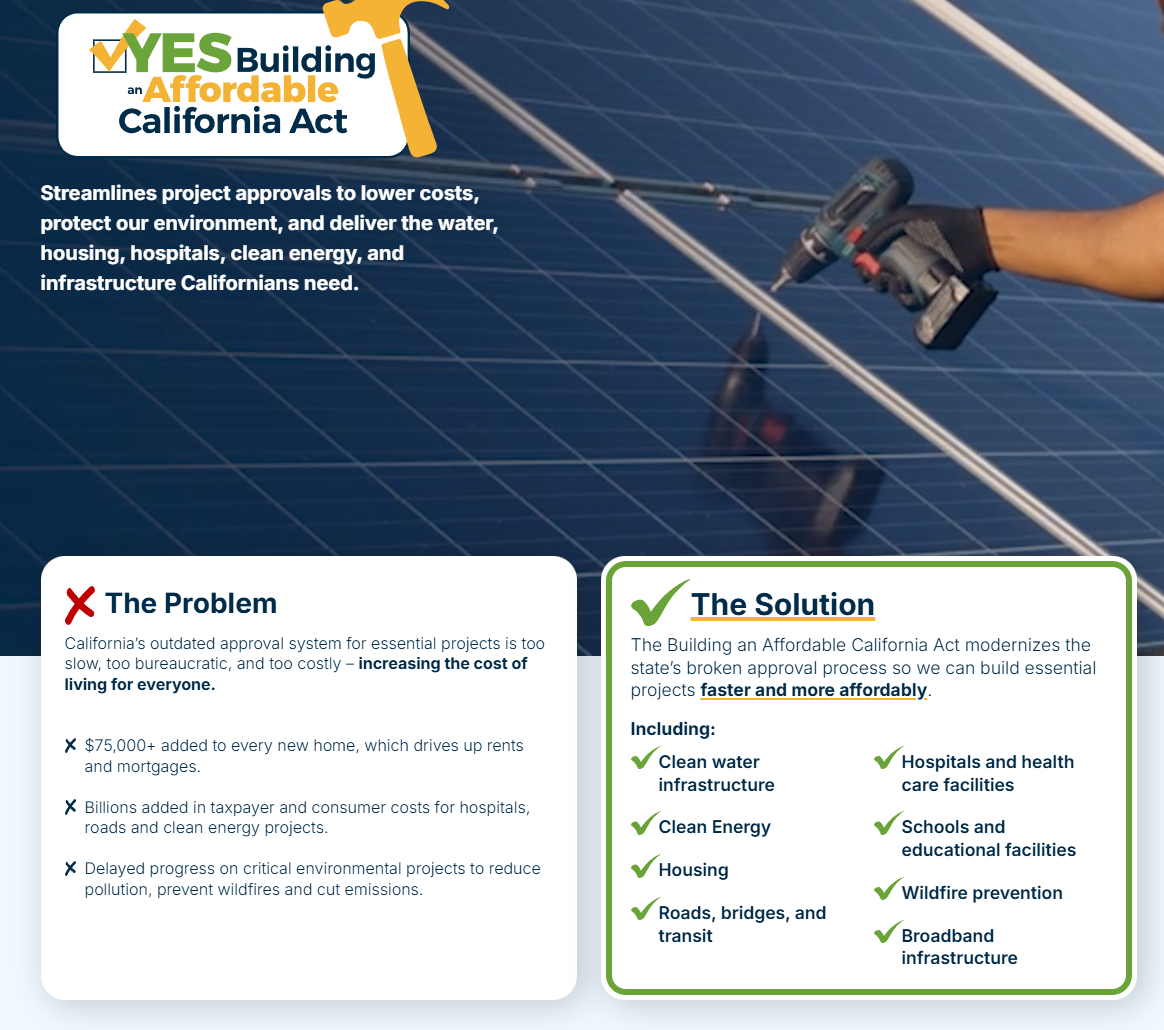 Just don’t sign for Building an Affordable California Act –